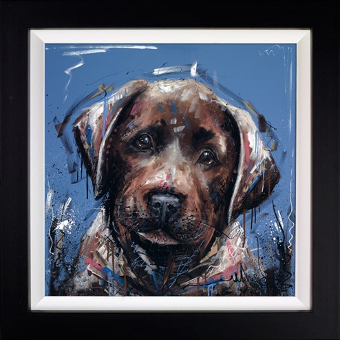 Dirty Dog by Samantha Ellis - Framed Hand Finished Limited Edition on Canvas