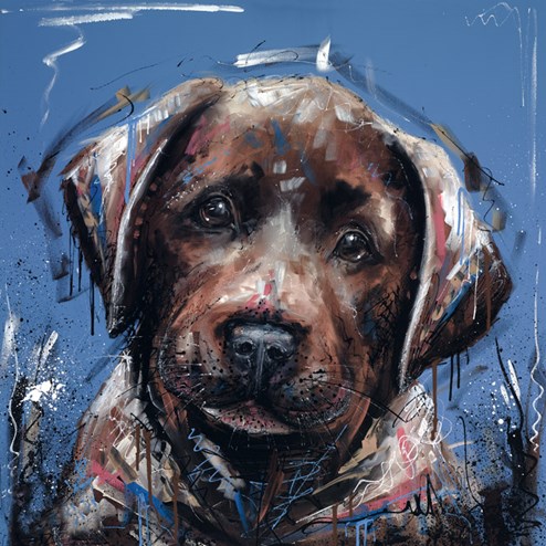 Dirty Dog by Samantha Ellis - Hand Finished Limited Edition on Canvas